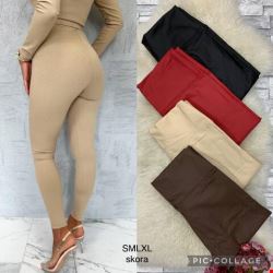 Spodnie skórzane damskie 7410 1 kolor S-XL