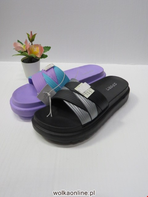 Klapki Damskie A2006-2 BLACK/L.PURPLE/L.GREEN/L.PINK 36-41