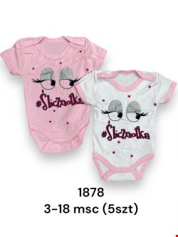 Body niemowlęce 1878 1 kolor  3-18m (TOWAR Tureckie)