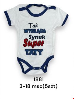  Body niemowlęce 1881 1 kolor  3-18m (TOWAR Tureckie)