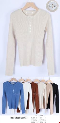 Sweter damskie DG56199 Mix kolor Standard