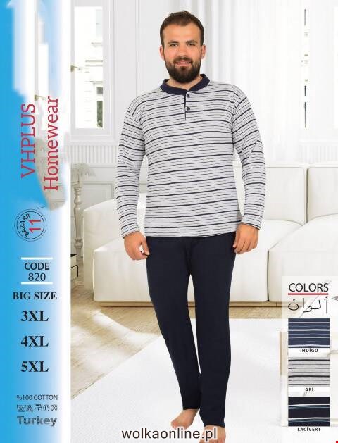 Piżama męskie 820 1 kolor 3XL-5XL (Towar Tureckie)