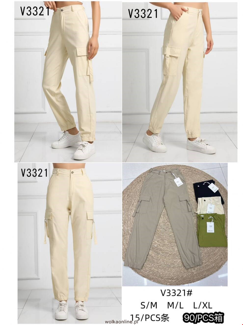 Spodnie damskie V3321 Mix kolor S-XL