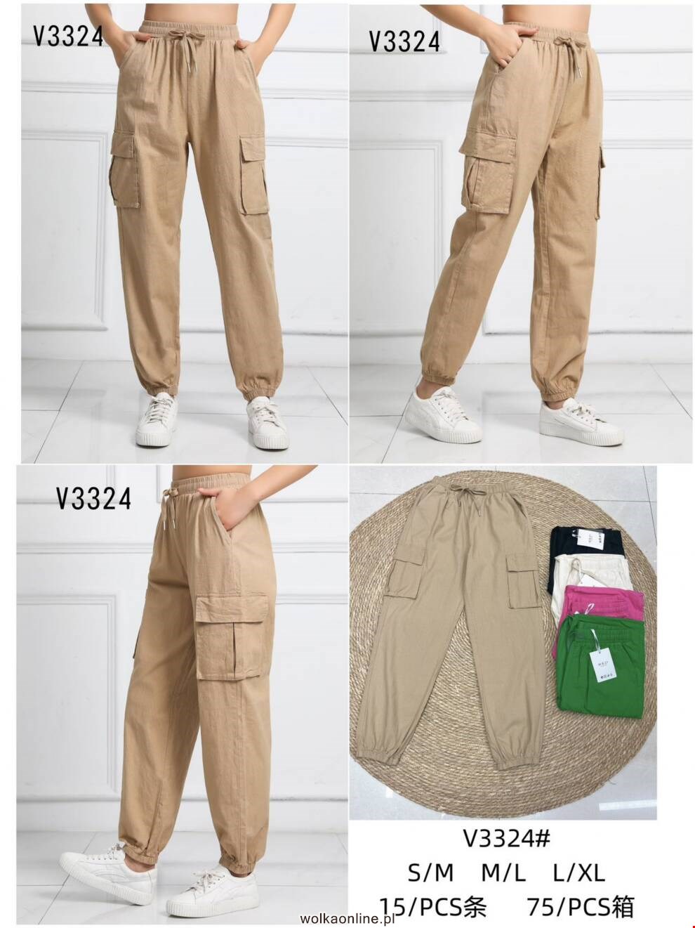 Spodnie damskie V3324 Mix kolor S-XL