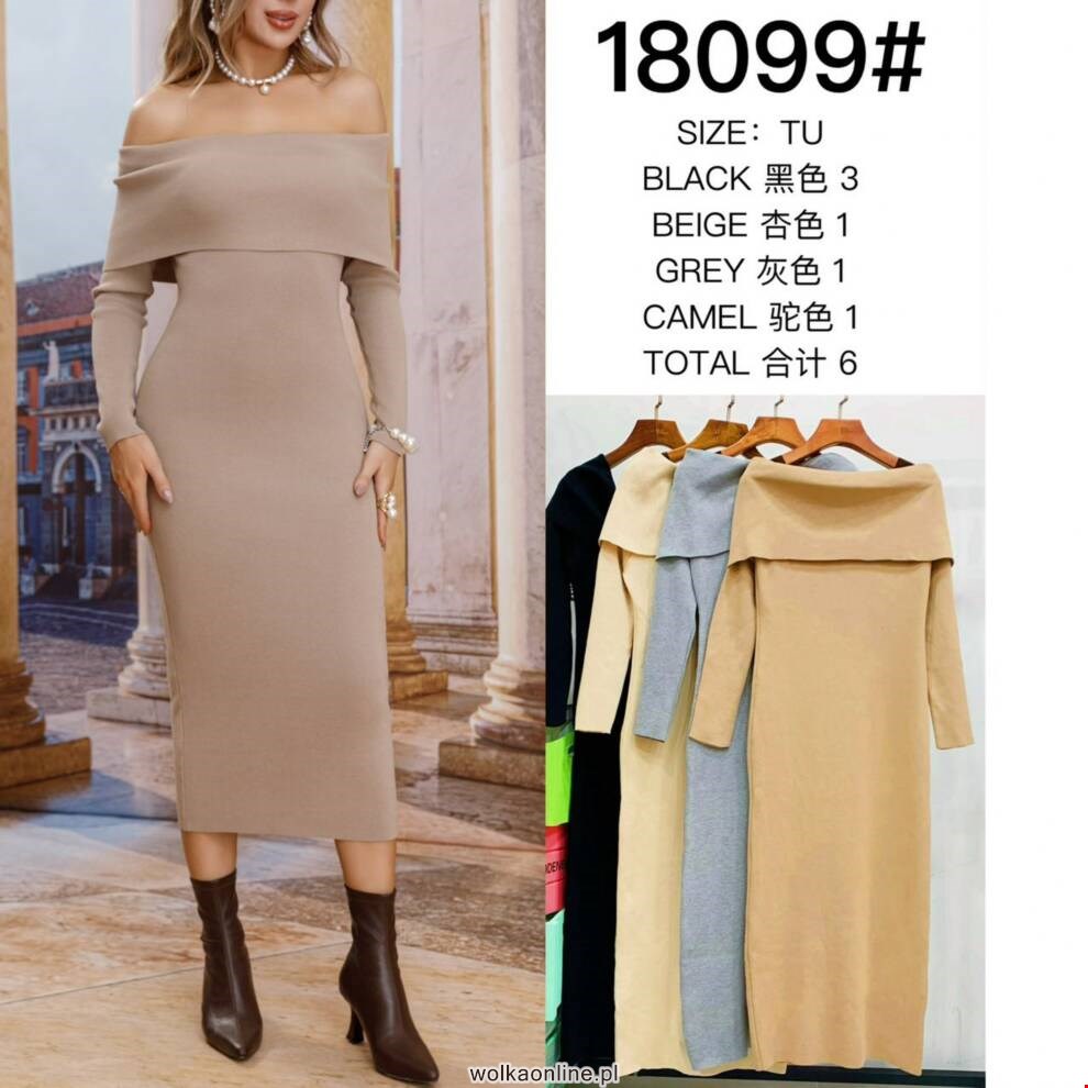 Sukienka damskie 18099 Mix kolor Standard (Towar Włoskie)