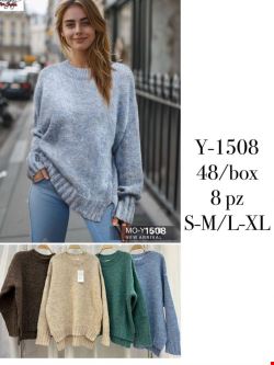 Sweter damskie Y-1508 Mix kolor S/M-L/XL (Towar Włoskie)