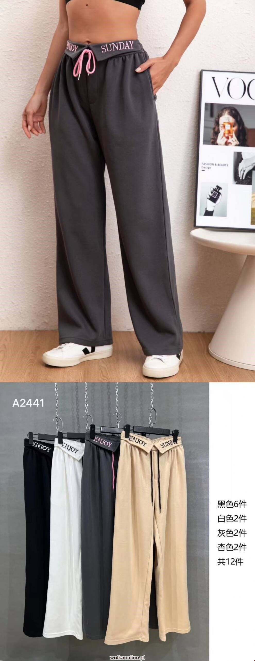Spodnie damskie A2441 Mix kolor Standard (Towar Włoskie)