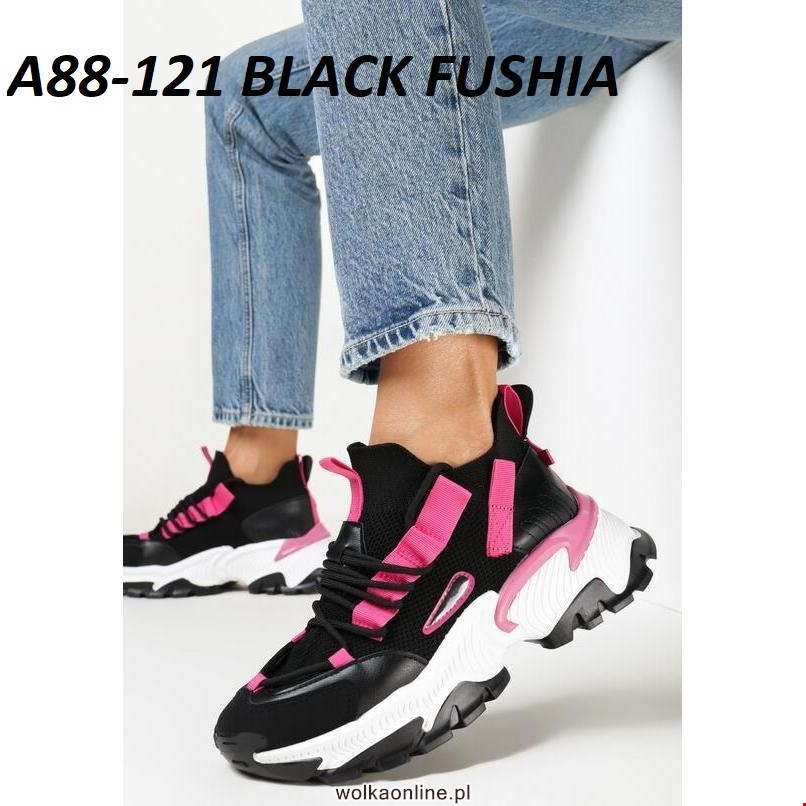 Sportowe damskie A88-121 BLACK/FUSHIA 36-41