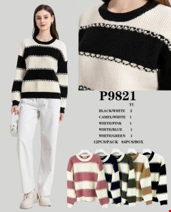 Sweter damskie P9821 Mix kolor Standard (Towar Włoskie)