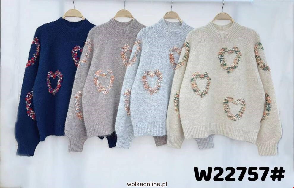 Sweter damskie W22757 Mix kolor Standard (Towar Włoskie)