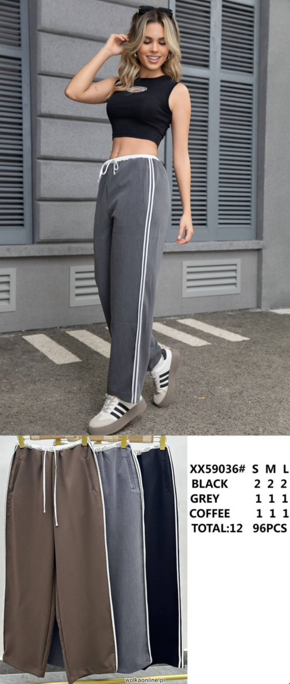 Spodnie damskie XX59036 Mix kolor S-L (Towar Włoskie)