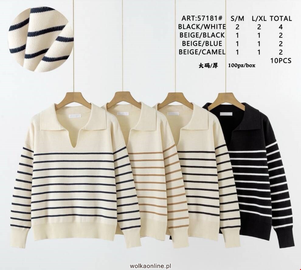 Sweter damskie 57181 Mix kolor S/M-L/XL (Towar Włoskie)