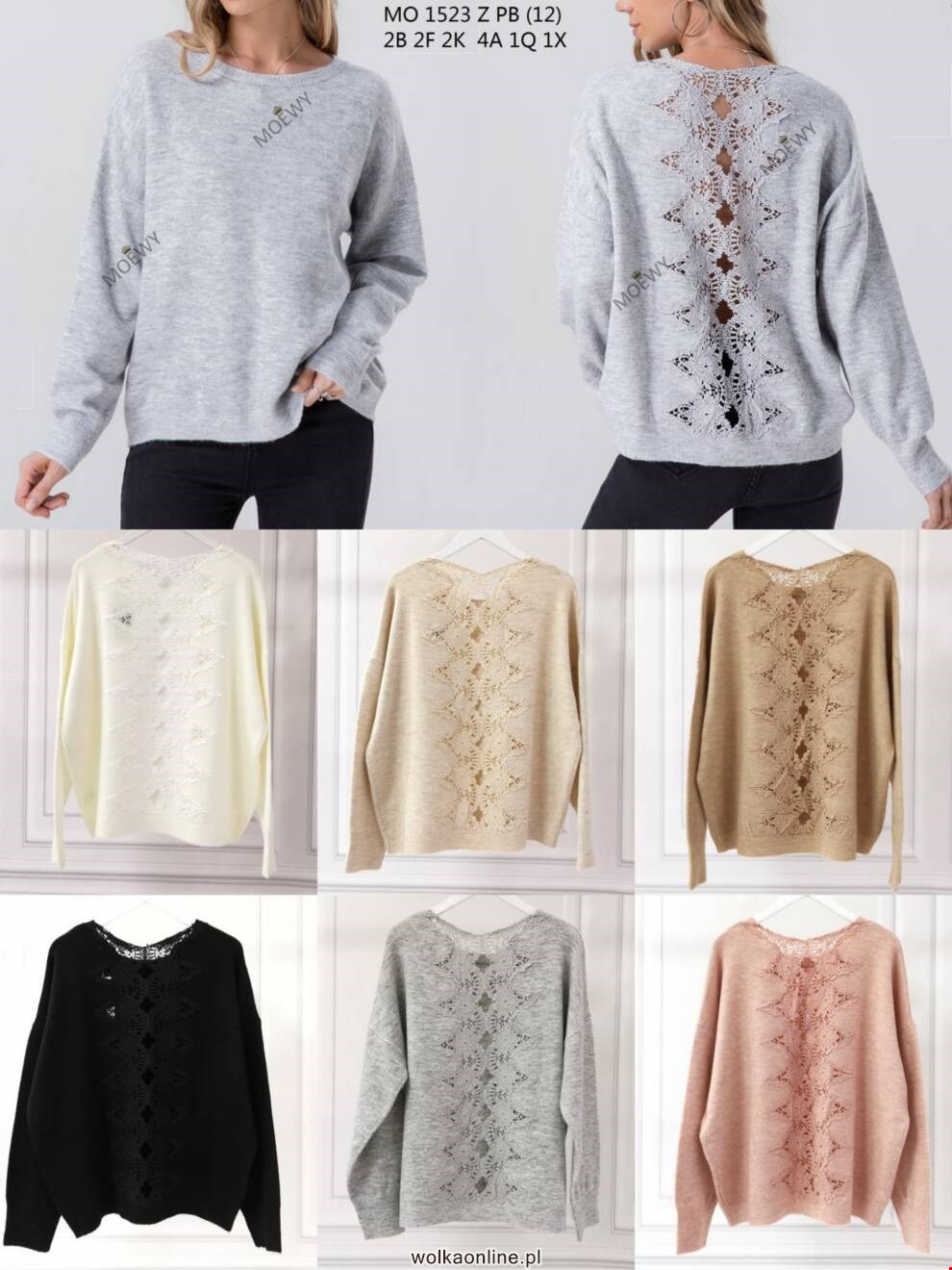 Sweter damskie 1523 Mix kolor Standard (Towar Włoskie) 