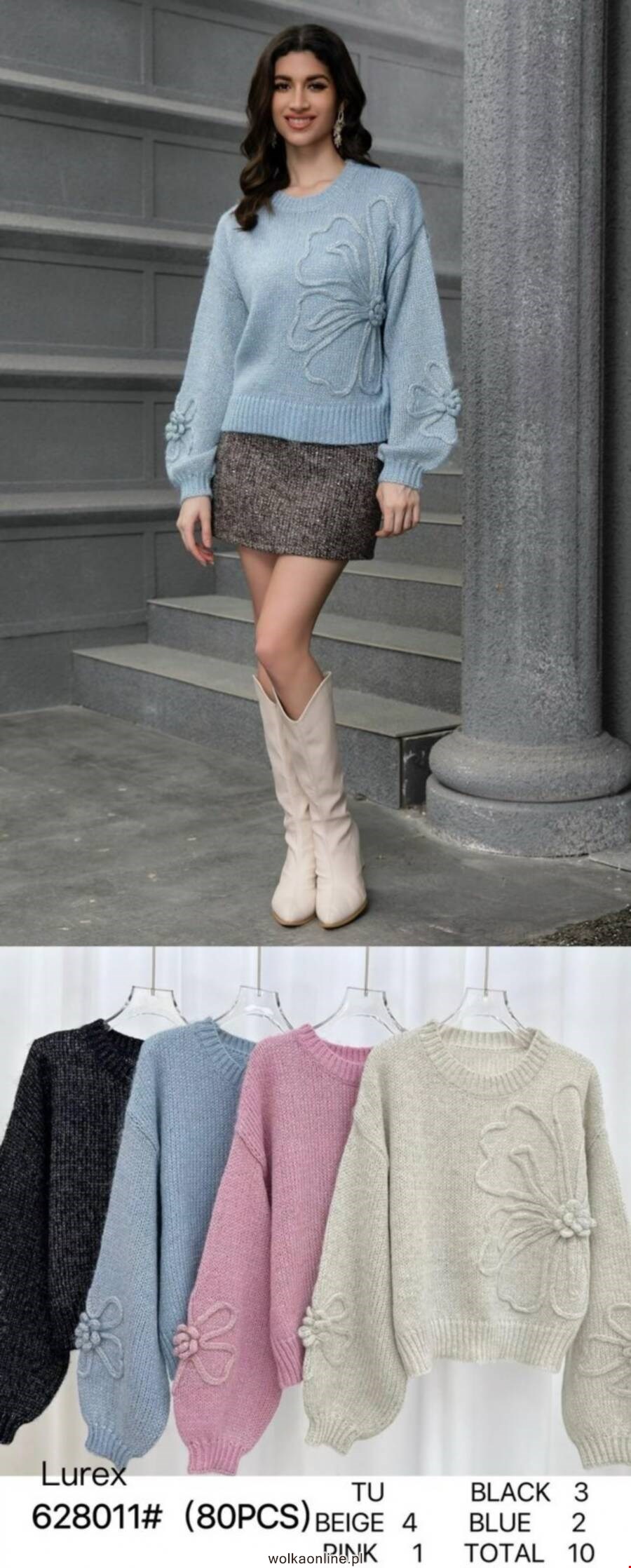 Sweter damskie 628011 Mix kolor Standard (Towar Włoskie)