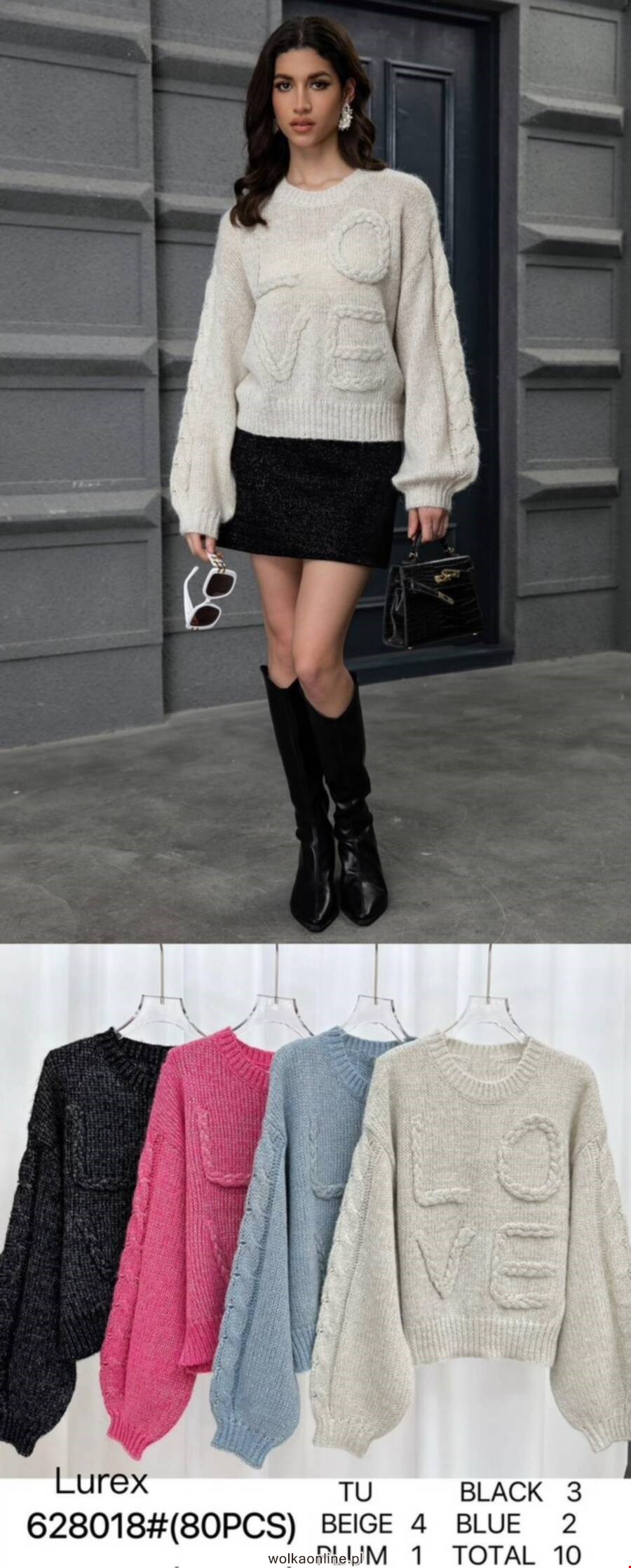 Sweter damskie 628018 Mix kolor Standard (Towar Włoskie)