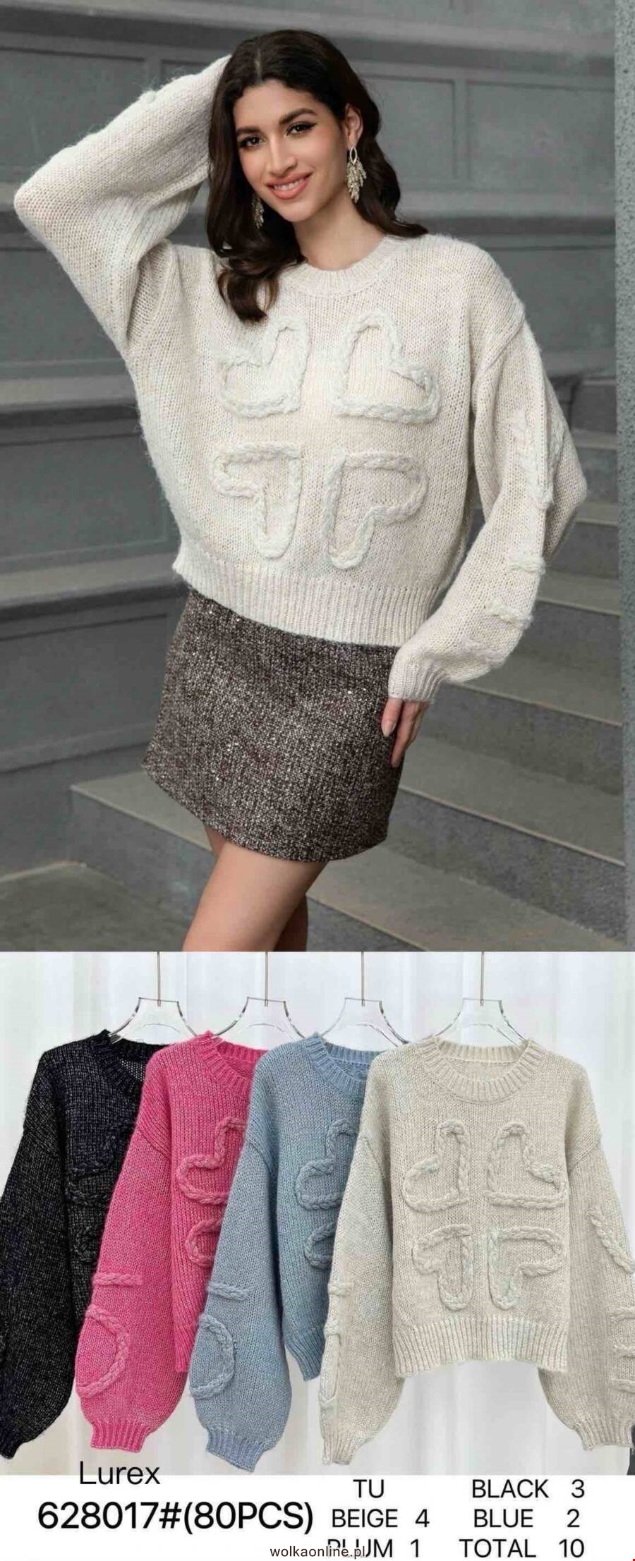 Sweter damskie 628017 Mix kolor Standard (Towar Włoskie)