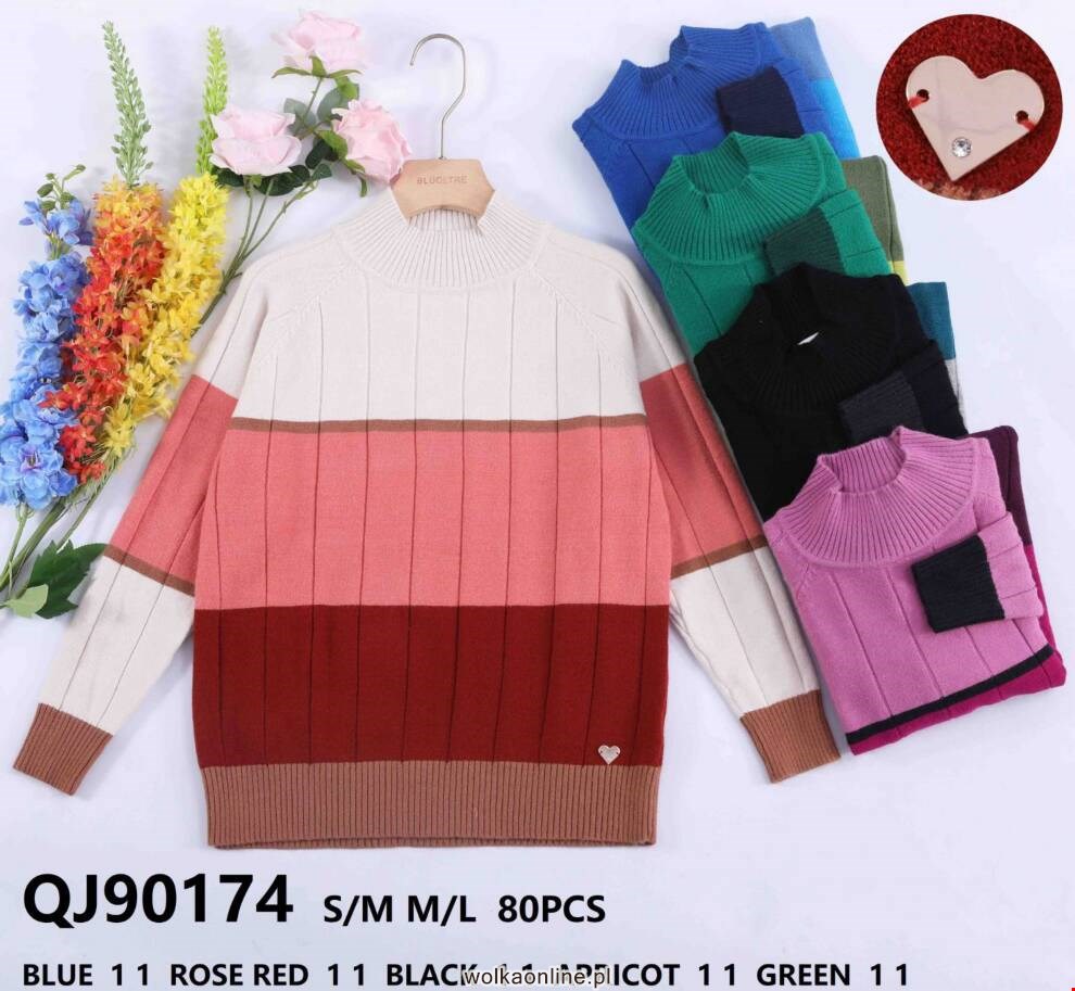 Sweter damskie QJ90174 Mix kolor S/M-M/L