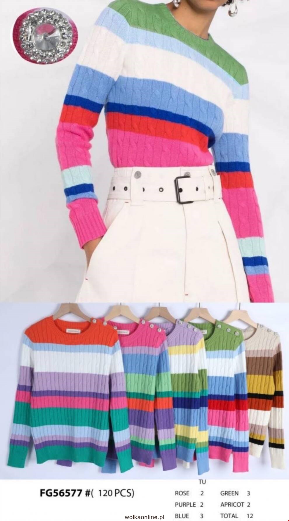 Sweter damskie FG56577 Mix kolor Standard