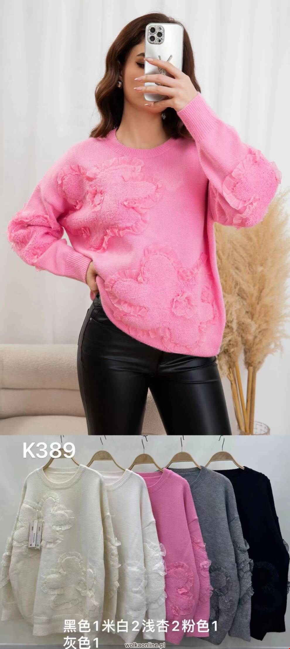Sweter damskie K389 Mix kolor Standard (Towar Włoskie)
