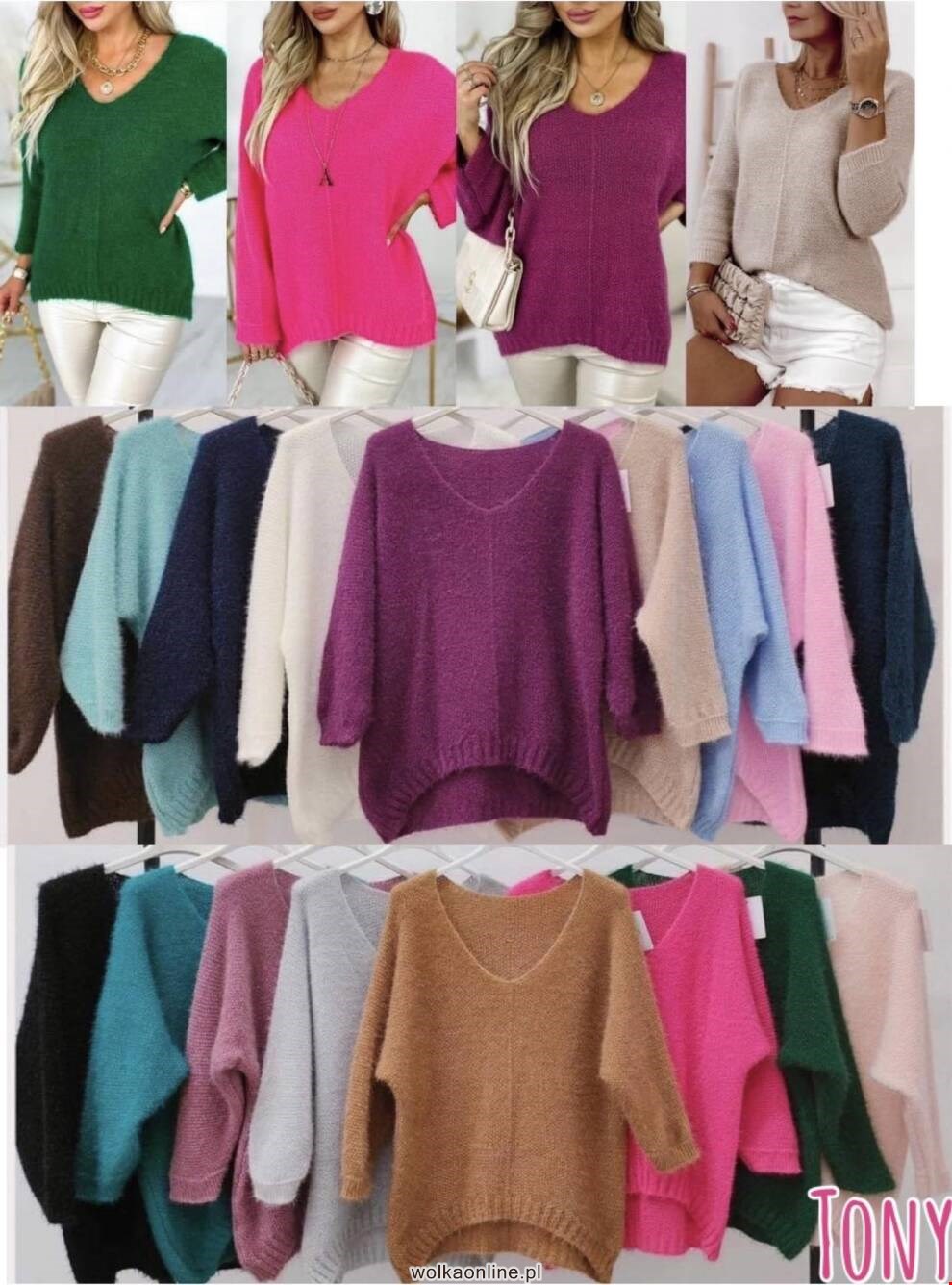Sweter damskie Q1121 Mix kolor Standard