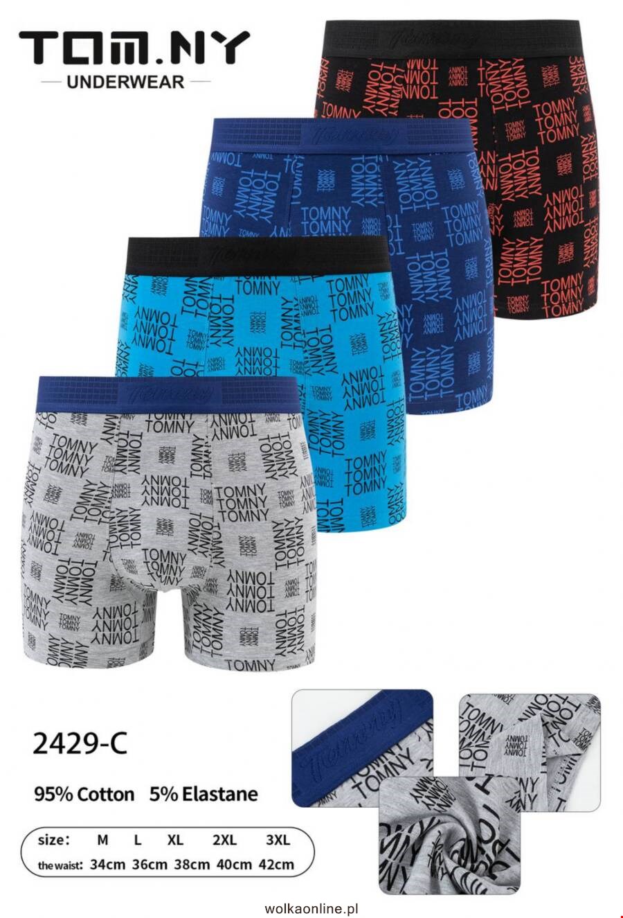 Bokserki męskie 2429-C Mix kolor M-3XL