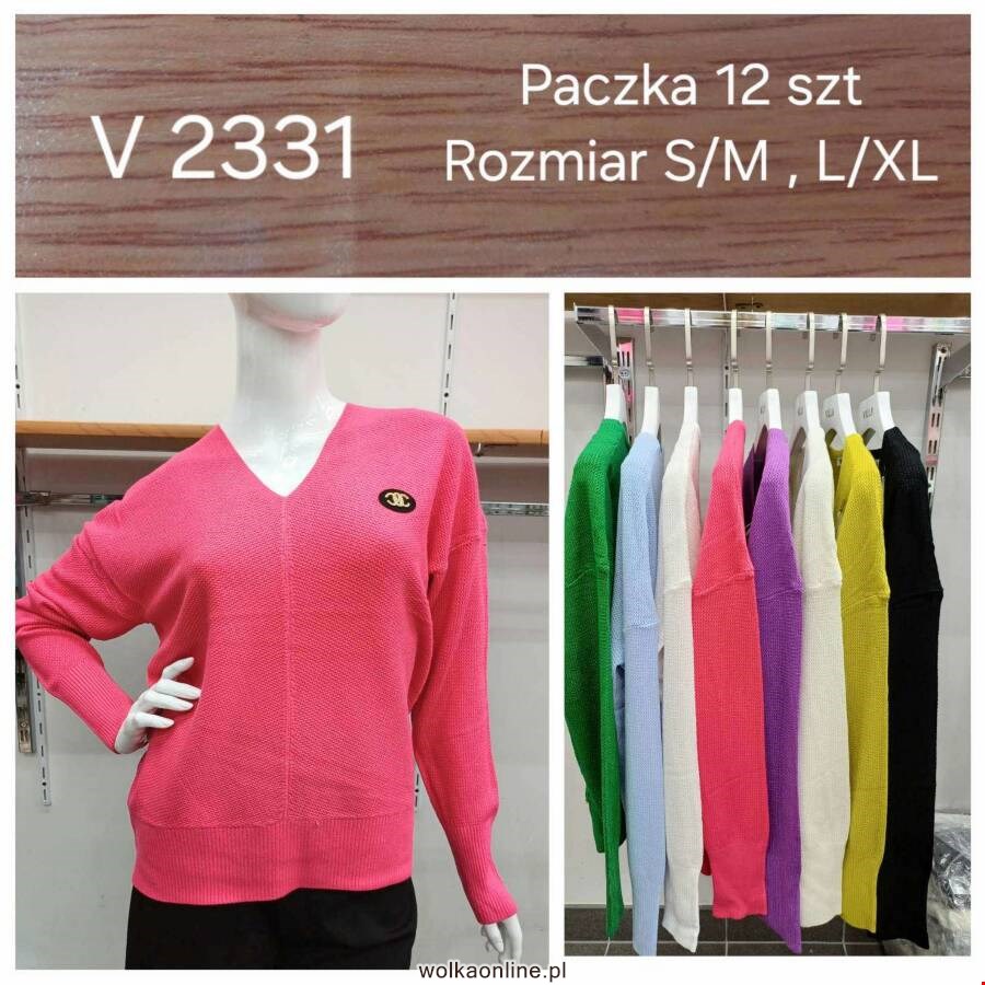 Sweter damskie V2331 Mix kolor S/M-L/XL (Towar Ploskie)