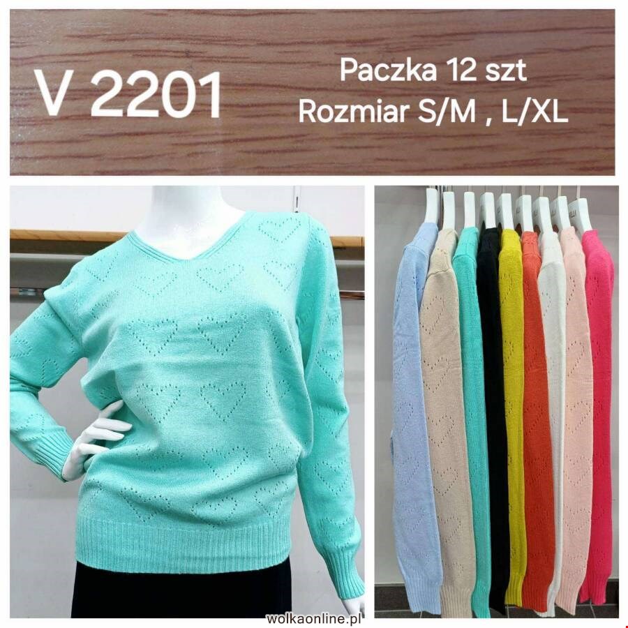 Sweter damskie V2201 Mix kolor S/M-L/XL (Towar Ploskie)