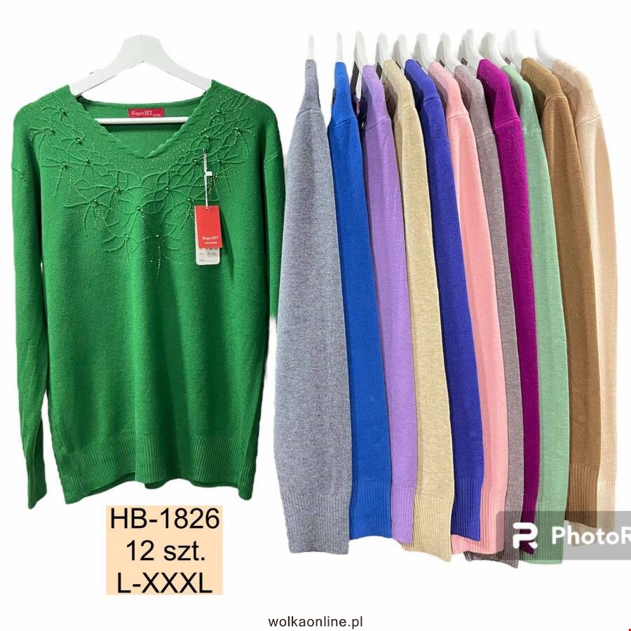 Sweter damskie HB1826 1 kolor L-2XL (Towar Polskie)