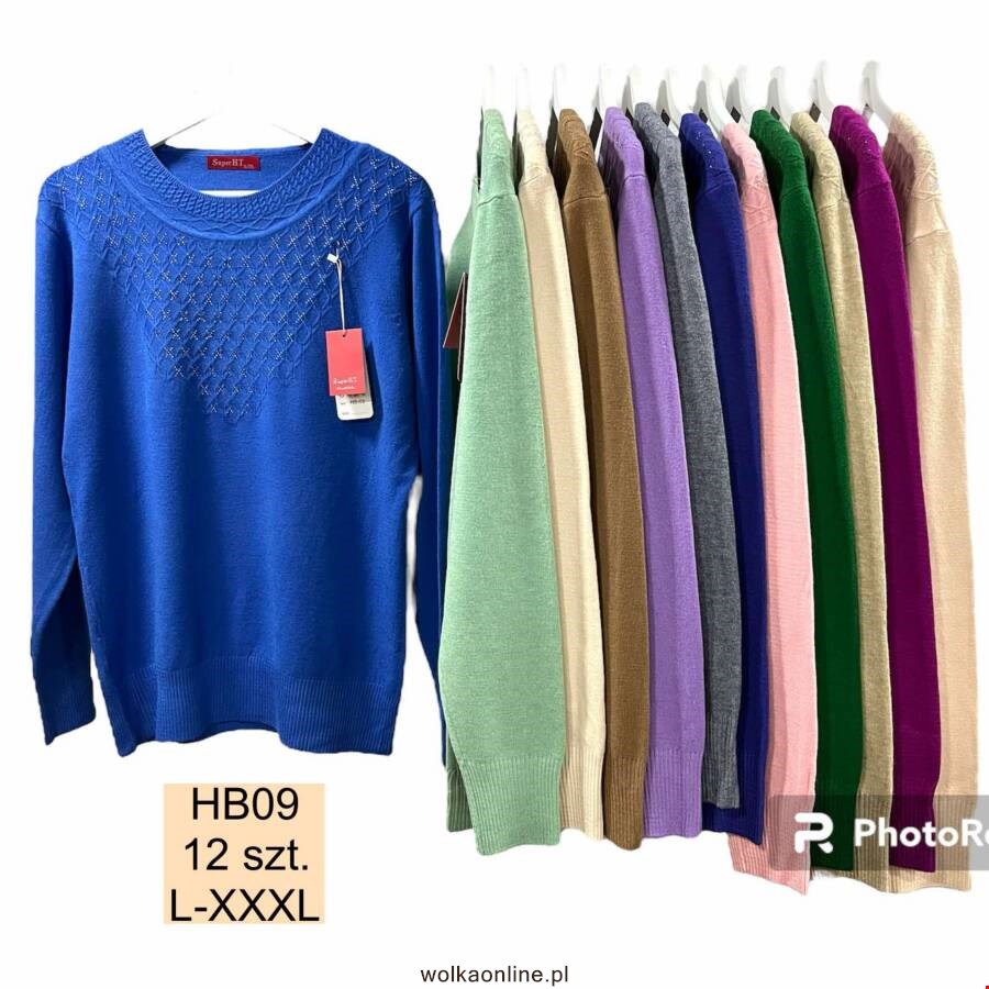 Sweter damskie HB09 1 kolor L-2XL (Towar Polskie)