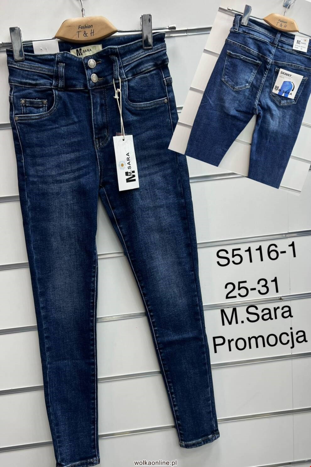 Jeansy damskie S5116-1 1 KOLOR 25-31