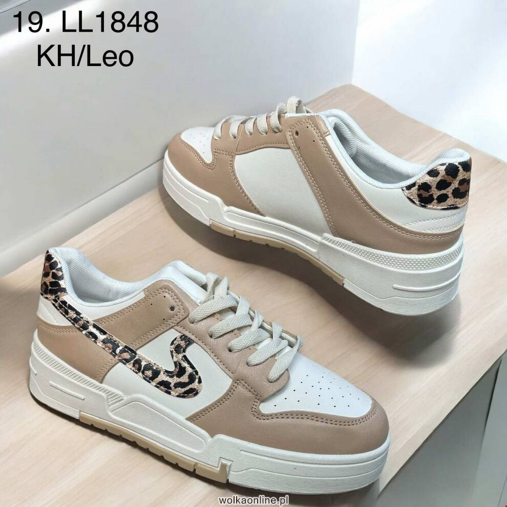 Sportowe damskie LL1848 KHAKI/LEOPARD 36-41