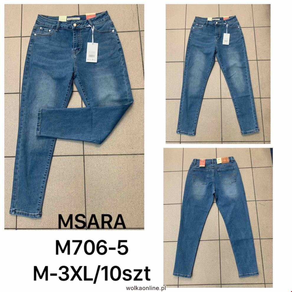 Jeansy damskie M706-5 1 KOLOR M-3XL