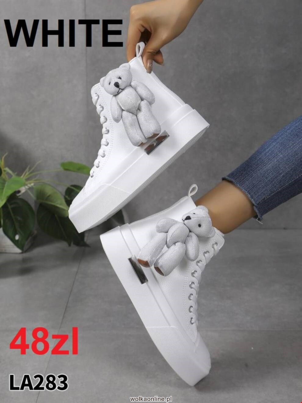 Trampki damskie LA283 WHITE 36-41 NIEOCIEPLANE 