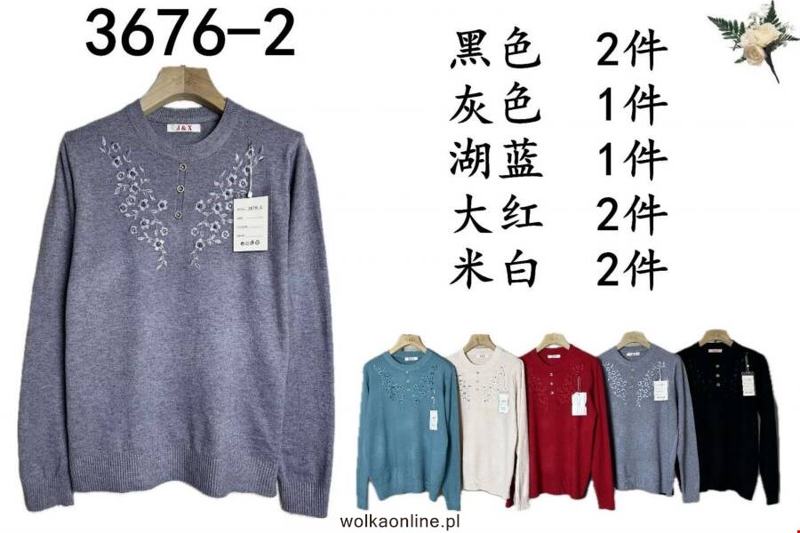 Sweter damskie 3676-2 1 kolor Standard (Towar Ploskie)