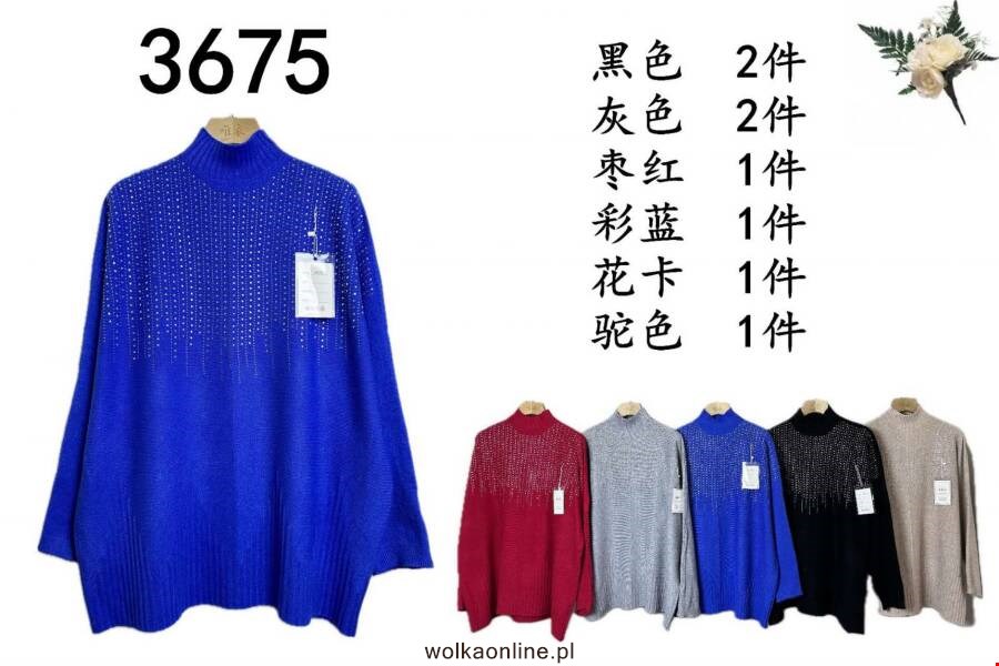 Sweter damskie 3675 1 kolor Standard (Towar Ploskie)