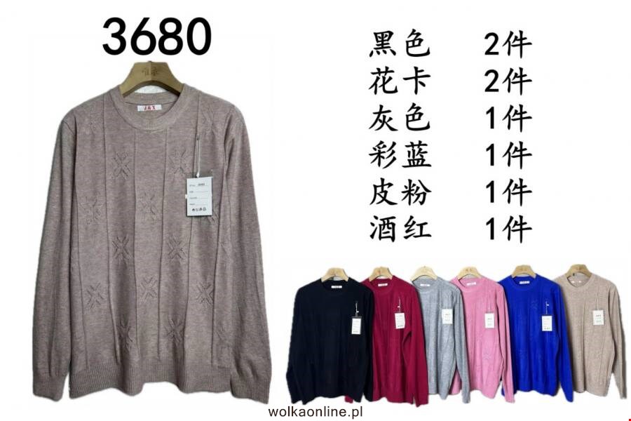 Sweter damskie 3680 1 kolor Standard (Towar Ploskie)