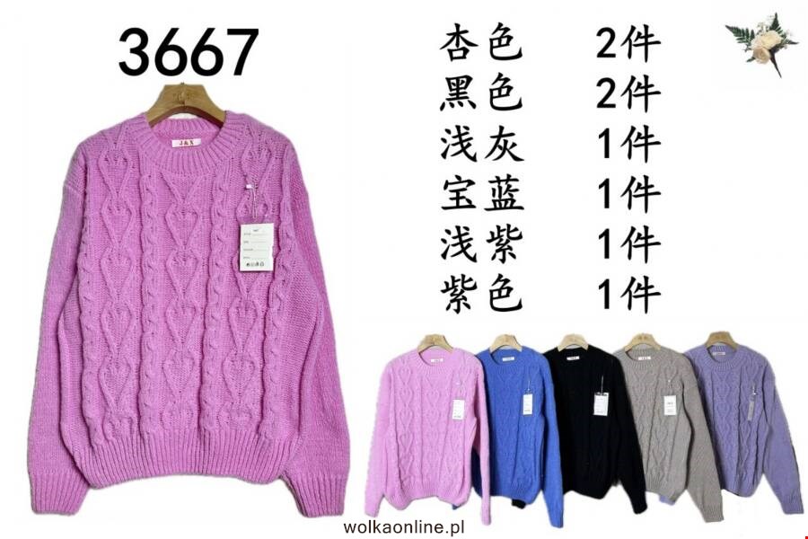 Sweter damskie 3667 1 kolor Standard (Towar Ploskie)