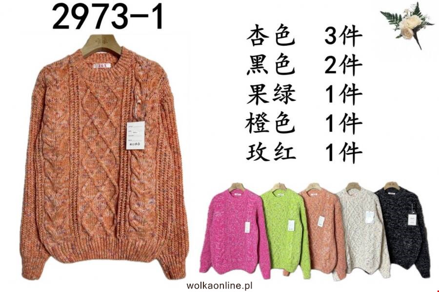 Sweter damskie 2973-1 1 kolor Standard (Towar Ploskie)