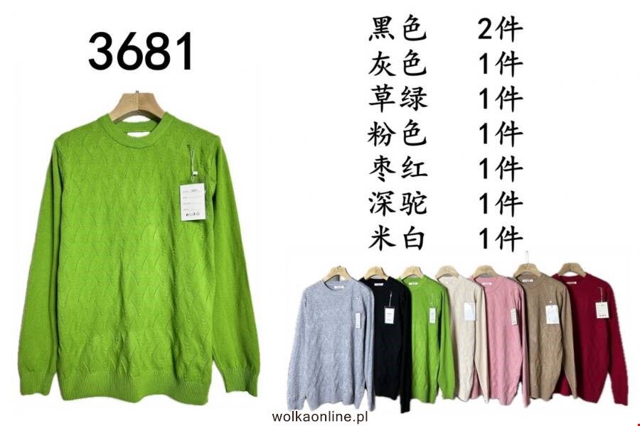 Sweter damskie 3681 1 kolor Standard (Towar Ploskie)