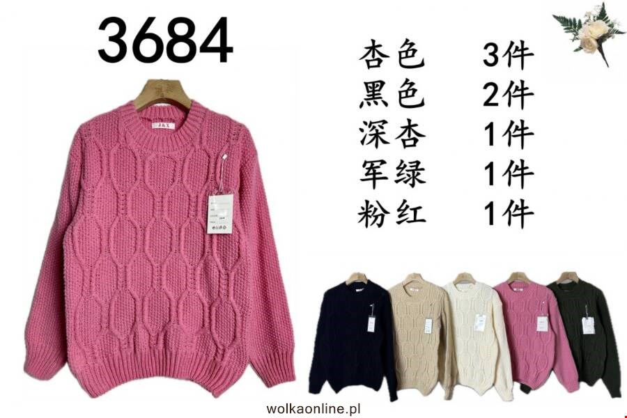 Sweter damskie 3684 1 kolor Standard (Towar Ploskie)