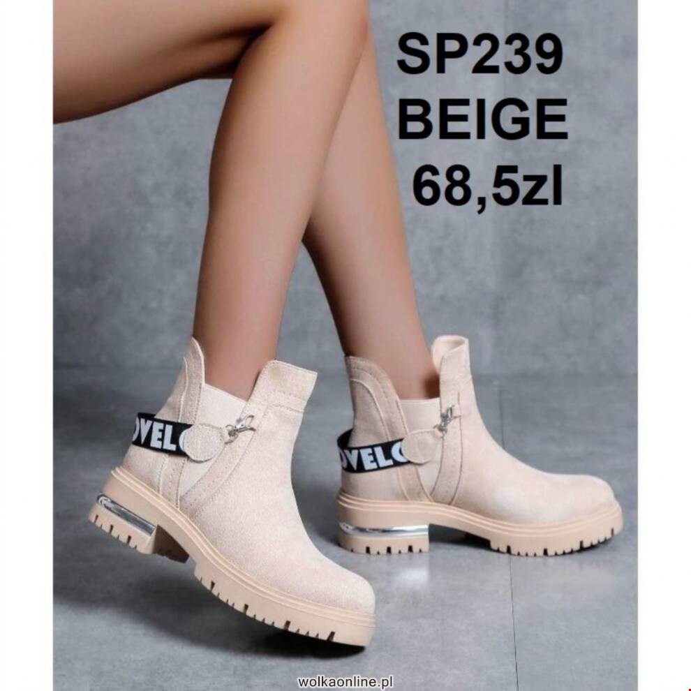 Botki damskie SP239 BEIGE 36-41 OCIEPLANE 