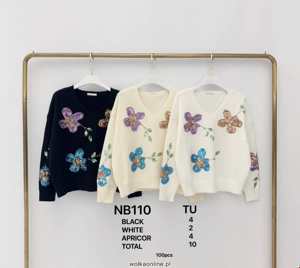 Sweter damskie NB110 Mix kolor Standard (Towar Włoskie)