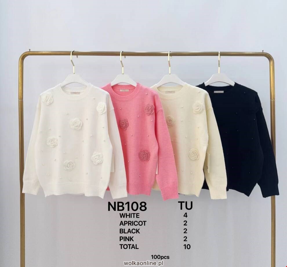 Sweter damskie NB108 Mix kolor Standard (Towar Włoskie)