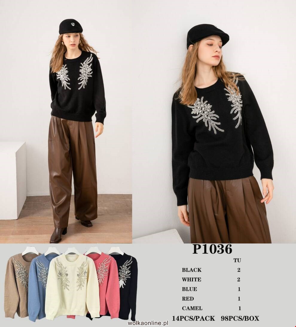 Sweter damskie P1036 Mix kolor Standard (Towar Włoskie)