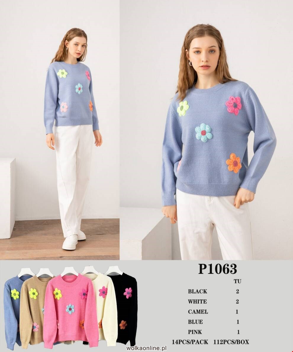 Sweter damskie P1063 Mix kolor Standard (Towar Włoskie)