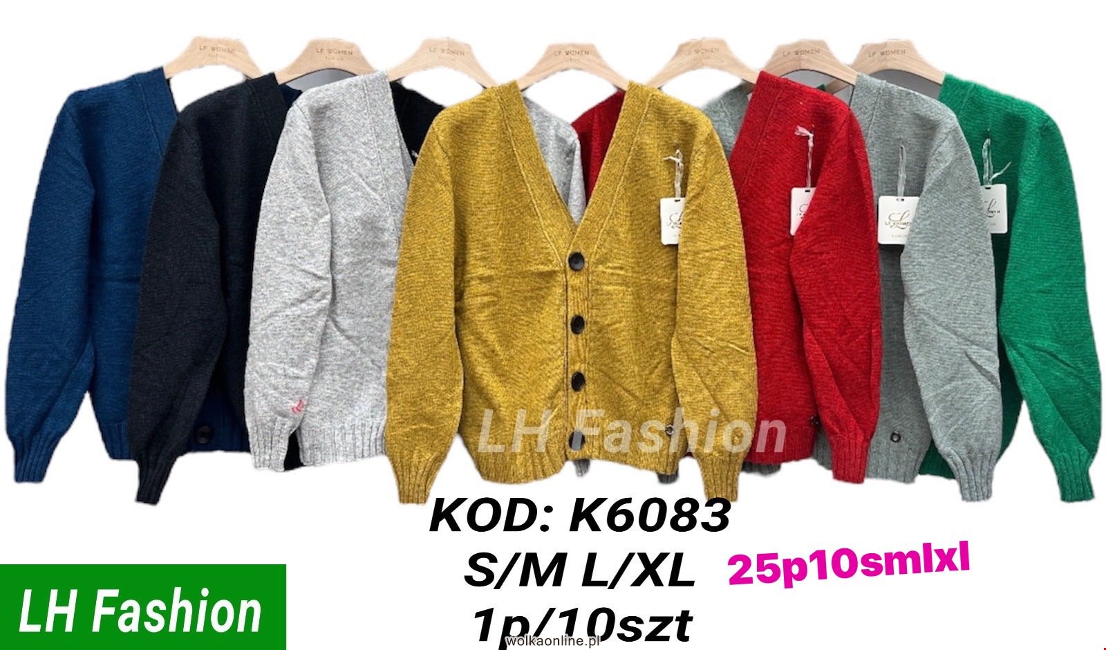 Kardigan damskie K6083 Mix kolor S/M-L/XL