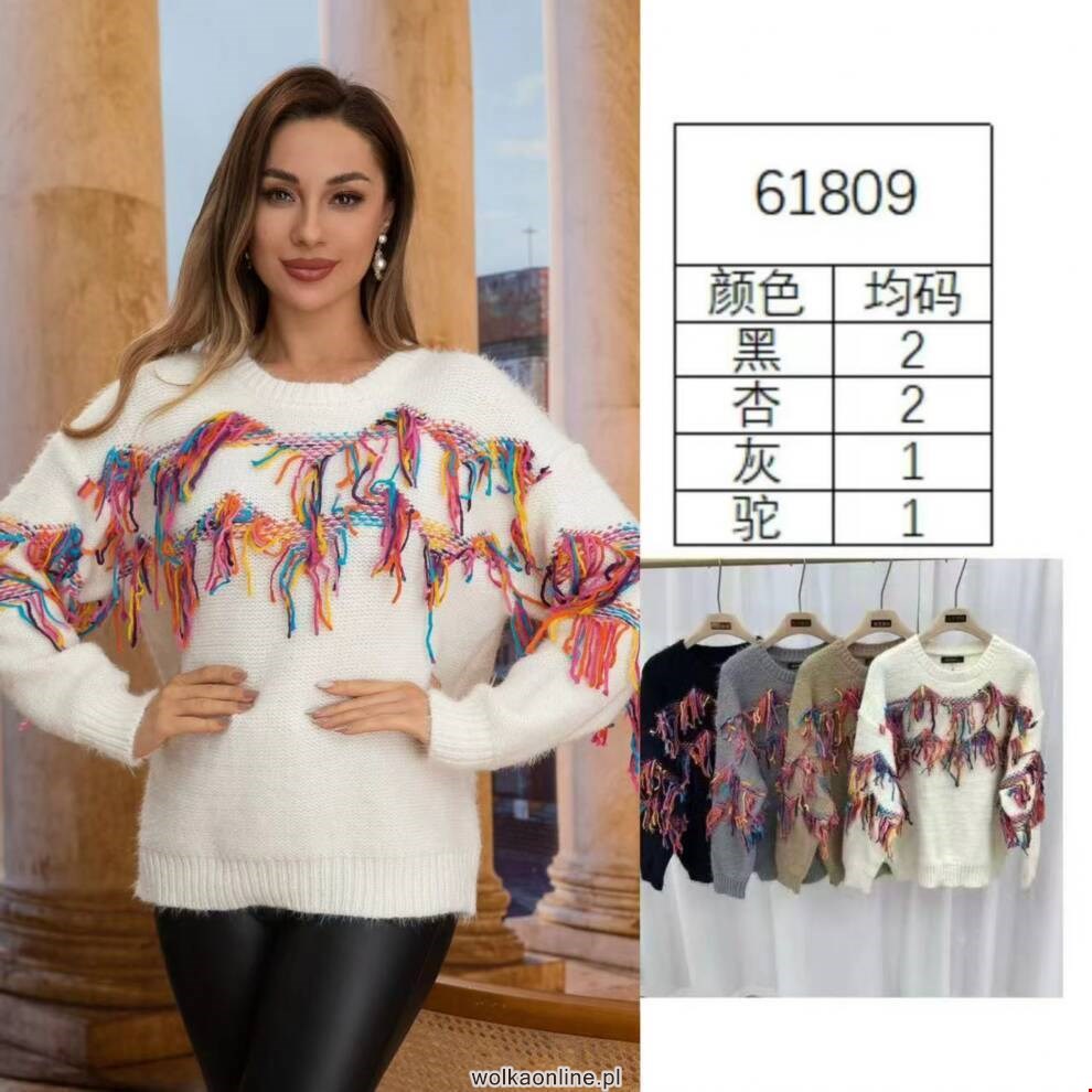 Sweter damskie 61809  Mix kolor Standard (Towar Włoskie)