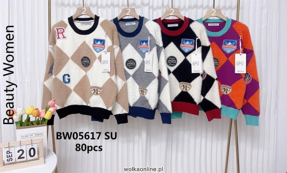 Sweter damskie BW05617 Mix kolor Standard (Towar Włoskie)