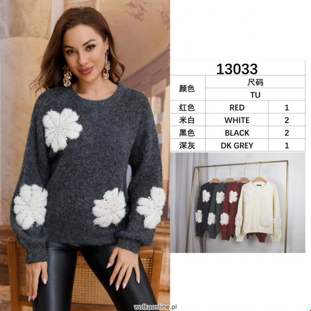 Sweter damskie 13033 Mix kolor Standard (Towar Włoskie)