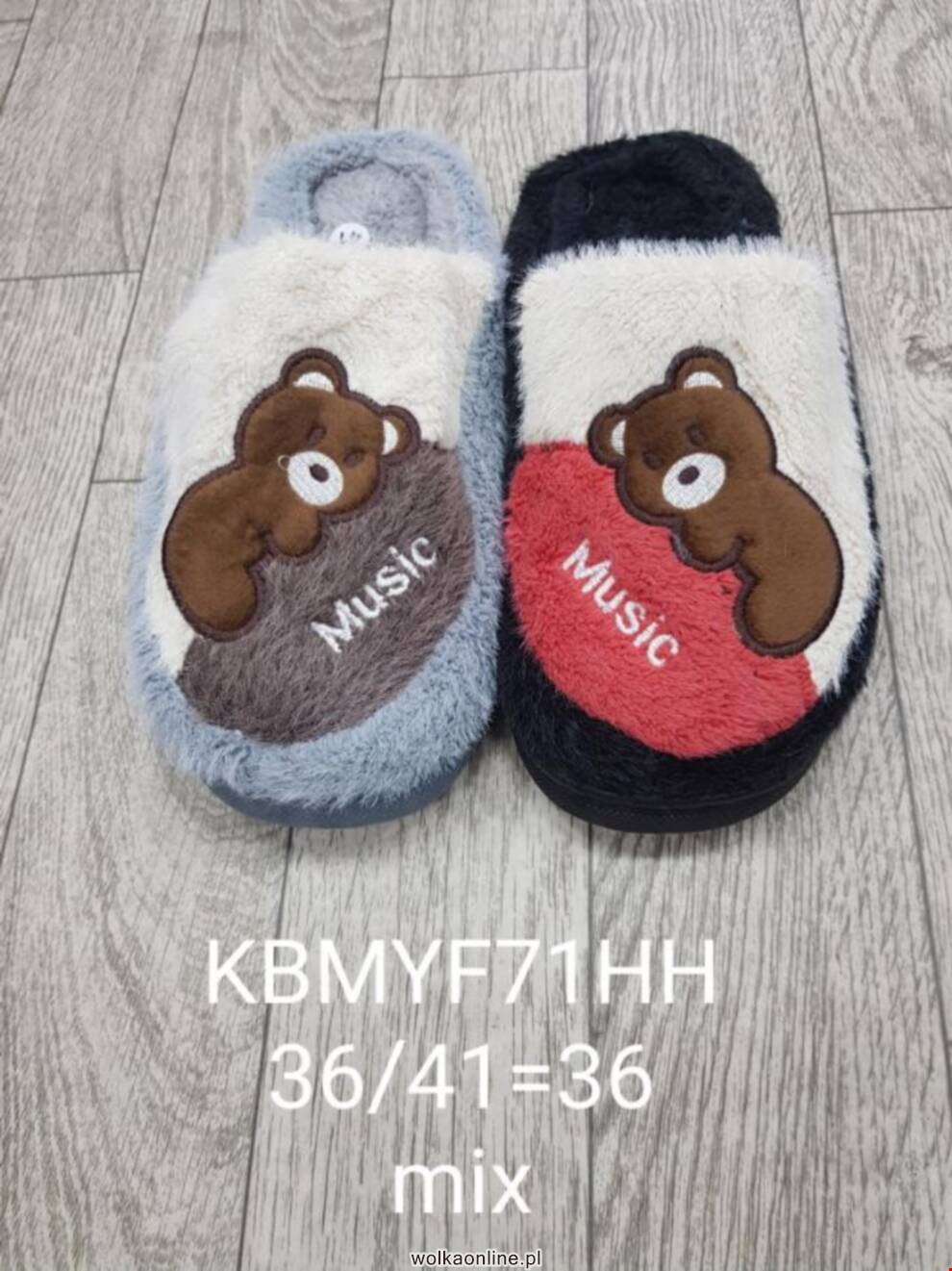 Kapcie damskie KBMYF71HH 36-41 MIX KOLOR